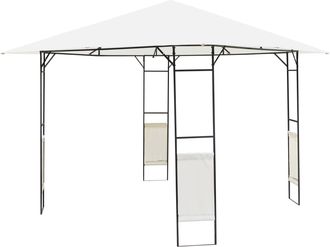 OUTSUNNY Metal Frame Garden Gazebo Black/ Cream | TJ Hughes