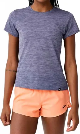 Brooks Luxe Short Sleeve Tee In Heather Violet