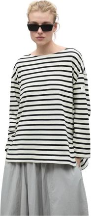 Ecoalf Witte Sailor Sweatshirt - Dames - Longsleeves - Veelkleurig - XS - Katoen - Tops