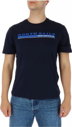 North Sails Accessories - Heren - T-shirts - Blauw - S - Katoen - Tops