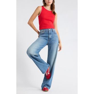 Caslon Whipstitch Tank in Red Radish- White Trim at Nordstrom Rack, Size X-Large