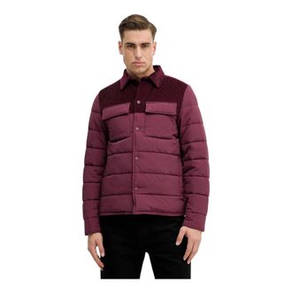 Benetton Corduroy Padded Jacket - Heren - Winterjassen - Paars - S - Katoen - Jassen