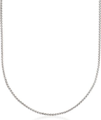 Ross-Simons 1.2mm 14kt White Gold Wheat-Chain Necklace
