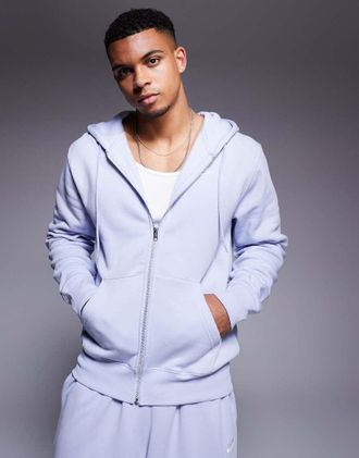 Nike Club - Felpa lilla con cappuccio e zip-Viola