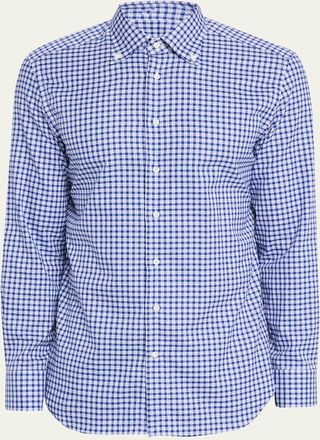 Bergdorf Goodman Mens Cotton Plaid Button-Collar Sport Shirt