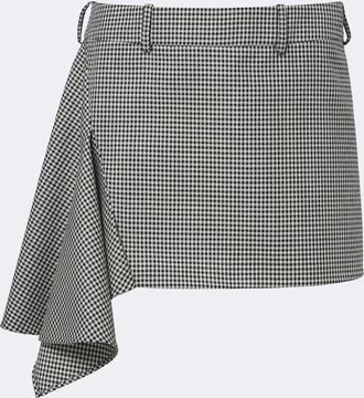 Givenchy Minifalda de lana y mohair a cuadros drapeada