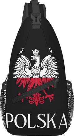 Generic Polish Flag Poland Polska Eagle Sling Bag Adjustable Cross Body Bag Breathable Chest Backpack For Runner Workout Shopping