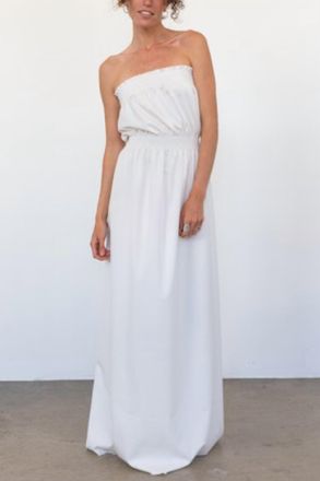 Loyd/ford Womens Deluxe Denim Maxi Dress In White