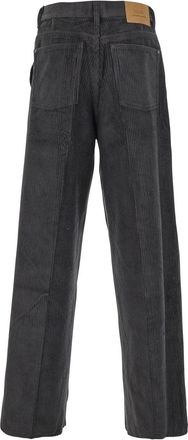 Ami Mens Brown Velvet Trousers With Logo Patch Cotton