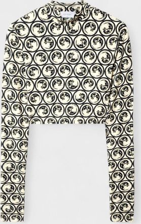 Off-white Womens Moon Sec Skin Turtle Crop Top Yellow Black - Size X-Small