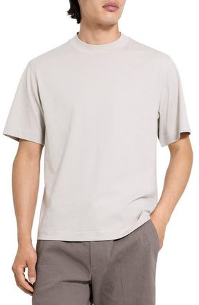 Theory Relaxed Stripe Cotton Blend T-Shirt in Silver Cloud at Nordstrom, Size Xx-Large