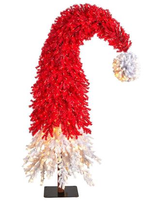 Nearly Natural 9ft Holiday Red Santa Hat Christmas Tree