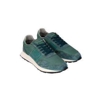 Philippe Model Sneakers, male, Green, 10 UK, Low-top Tour Trainers in Suede
