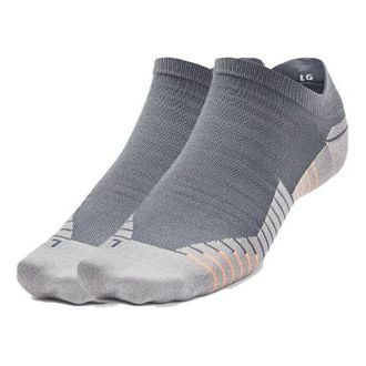 Under Armour Run No Show Tab Socks 2-Pack Grey Orange 1329363-012