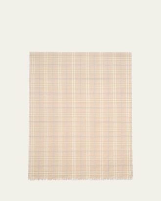 Burberry Sequined Check Wool Silk-Blend Scarf