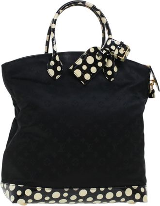 Louis Vuitton Desire Lockit Bag Kusama Infinity Dots Monogram Nylon Black Nylon Bag (Pre-Owned)