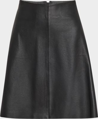 Toteme Leather A-Line Skirt
