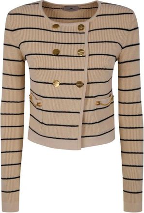 Elisabetta Franchi Stripes Tricot Round Neck Sweater