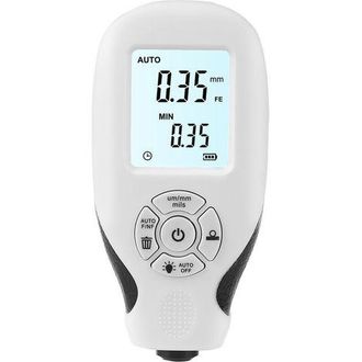 OEM Medidor Digital De Espesor De Recubrimiento De 0,01 Mm (1 Mil) Con Pantalla Lcd Retroiluminada Y Funci&oacute;n De Calibraci&oacute;n Para Automoci&oacute;n, Color Blanco,