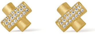 Dean Davidson Juliette Pav&eacute; Crisscross Stud Earrings in White Topaz/Gold at Nordstrom