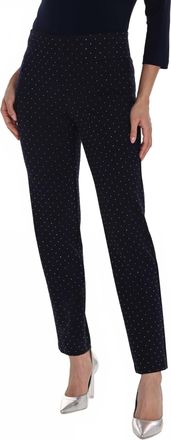 Frank Lyman Design Knit Ankle Length Pants In Navy