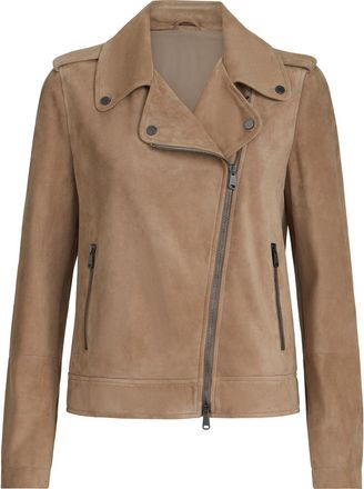 Brunello Cucinelli Suede biker jacket in Hazelnut at Nordstrom, Size 44 It