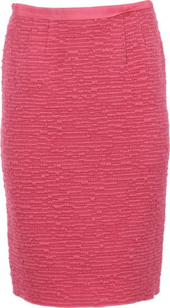 Nina Ricci kokerrok tot op de knie met textuur in roze wol