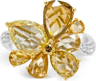 HYT Jewelry 18kt geel- en witgouden ring met diamant - Zilver