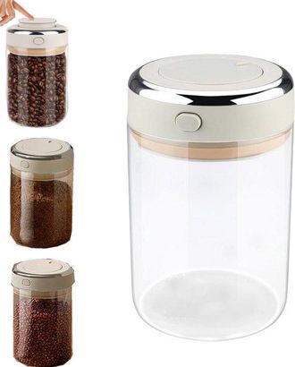 OEM Tarro De Almacenamiento De Vidrio, Vidrio Sellado Al Vac&iacute;o, Lata Herm&eacute;tica, Tapa Sellada Al Vac&iacute;o, Cereales, Frutos Secos (1,1 L, Transparente)