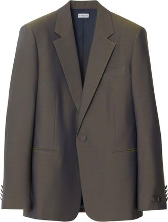 Burberry iridescent-effect wool blazer - men - Wool/Acetate/Viscose/Buffalo Horn - 58 - Green