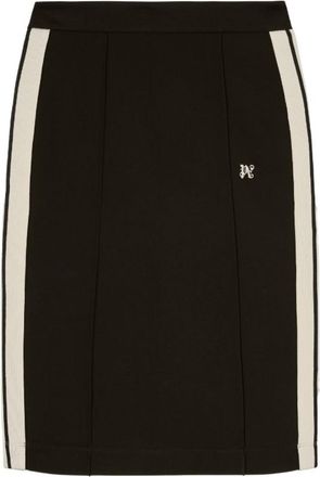 Palm Angels Black Monogram Midi Skirt