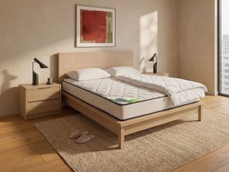 Vente-Unique Set biancheria da letto 140 x 190 cm materasso in schiuma e fodera in bamb&ugrave; sp.15cm + piumone + 2 cuscini - KANANI di NATUREA