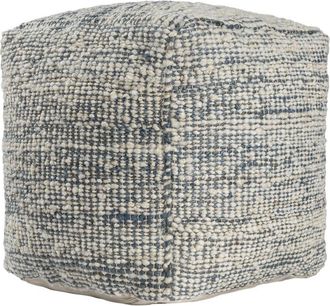 LR Home Lr Home Savanna Farmhouse Distressed Handmade Woven Pouf