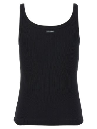 Dolce & Gabbana Ribbed Cotton Tank Top - Black