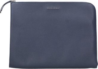 Orciani Blauwe leren portemonnee met rits - Heren - Portefeuilles - Blauw - ONE Size - Leer - Accessoires