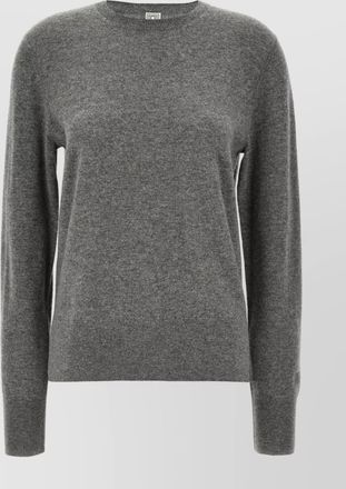 Toteme crew neck cashmere sweater with ribbed cuffs