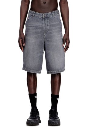 Diesel Relaxed-fit denim shorts - Denim short pants - Man - Grey