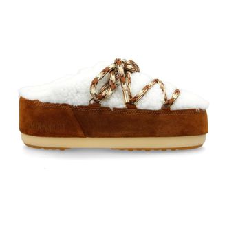 Moon Boot Schoenen, Dames, Bruin, 39 EU, Wol, Leren Muilezels met Shearling