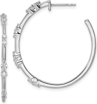 Diamond2Deal 14k Gold 5/8 ct Lab Grown Diamond Hoop Earrings VS Clarity, D-E Color