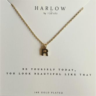 Nashelle Initial Charm Necklace in Gold R at Nordstrom