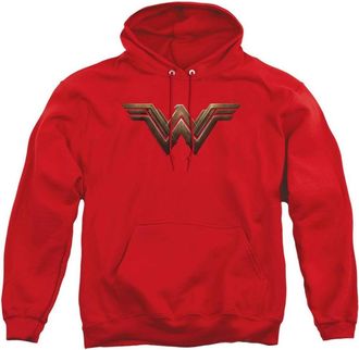 Gildan Batman V Superman Wonder Woman Shield Adult Pull Over Hoodie / Hooded Sweatshirt