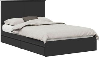 vidaXL Storage Bed with Headboard Black 120 x 200 cm Engineered Wood vidaXL