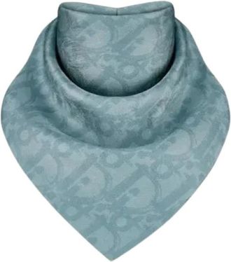 Dior Pre-owned Scarves, female, Blue, Size: ONE SIZE Pre-owned Scarf