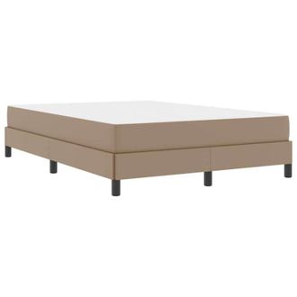 vidaXL Bed with Mattress Cappuccino 140 x 200 cm Faux leather Vidaxl