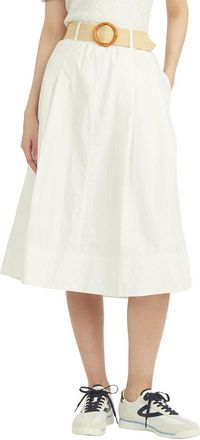 Draper James Contrast Belt Linen Skirt