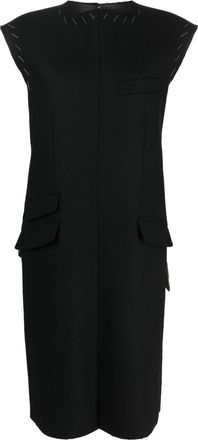 Maison Margiela Work-in-progress wool dress - women - Virgin Wool/Viscose/Acetate/Polyester/Cotton - 36 - Black