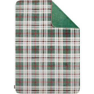 Hunter Reversible Plush Throw Blankets in Douglas Dark Ivy Plaid at Nordstrom