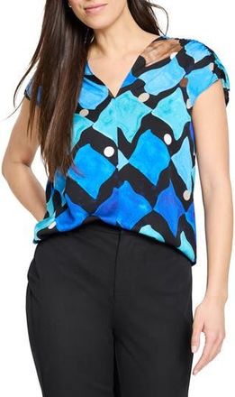 Nic+Zoe Sea Glass Print Top in Blue Multi at Nordstrom Rack, Size Medium