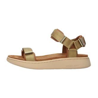 Woden Schoenen, Dames, Bruin, 38 EU, Line Flat Sandalen