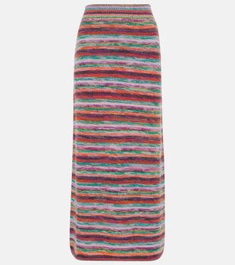 Chloé Chloé High-rise wool and cashmere midi skirt
